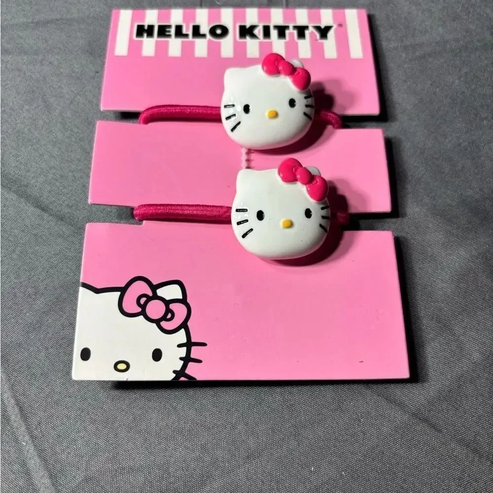Hello Kitty White and Pink Hair Clips